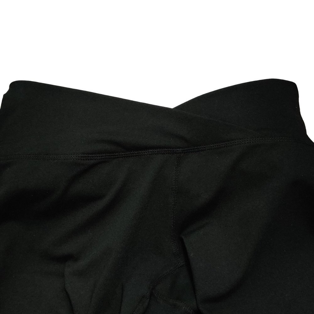 ODODOS Womens Cross Waist Yoga Leggings Capri Workout Pants Gym Black Sz M - Picture 3 of 5